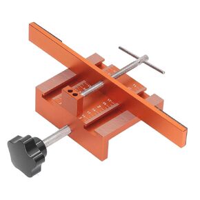 Cabinet Door Mounting Jig, Aluminum Alloy Cabinet Door Jig with Support Arm and Clamp for Extra Support, Cabinet Door Hinge Jig Cabinet Hardware Jig Tool for Installation