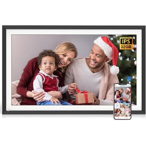 Large WiFi Picture Frame 15.6-inch Digital Photo Frame - Digital Frames, 1920 * 1080 IPS Touch Screen, 32GB, Wall Mountable, Easy to Share Photos&Videos Via App Email Anywhere, Unlimited Cloud Storage