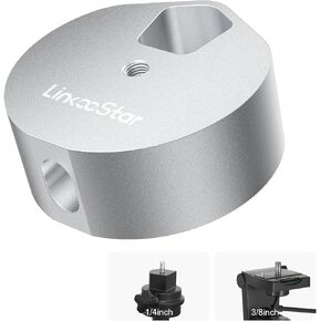 Starlink Mini Tripod Adapter (Aluminum, for 1/4"-20，3/8"-16 Threaded) Puck for Star Link Mini Pipe Adapter, Mounting on Camera mounts, Suction Cups, Clip Brackets