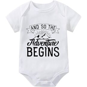 And So The Adventure Begins Pregnancy Announcement Newborn Outfit Short Sleeve Baby Boy Bodysuit