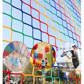 Climbing Cargo Net for Kids Outdoor Balcony Safety Net Rope Netting Playground Climbing Net Stairway Railing Safety Net for Children Pets Toys Knotless Polyester Sports Netting3.3X9.9FT