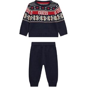 GUESS baby-boys Long Sleeve Sweater and Sweater Pant Set