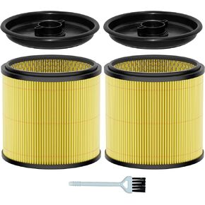 VCFS Filter Replacement, Compatible with Vacmaster 5 to 20 Gallon Wet and Dry Vacuum & Vacmaster Dry Cartidge Filter & Retainer Standard, 2 Pack
