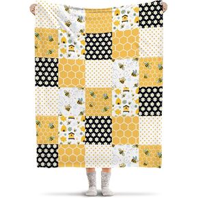 Bee Blanket Lightweight Flannel Throw Blanket Gifts for Girls Women in All Season Blanket for Bed/Couch/Sofa 30"x40" for Baby/Pets