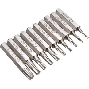 10PCS Hexagonal Shank 4mm Plum Blade Small Bit Repair Phone Bit Screwdriver Drill Bit Kit Multifunctional Mobile Repair Tool T3 T4 T5 T6 T7 T8 T9 T10 T15 T20