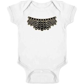 Pop Threads RBG I Dissent Jabot Collar Ruth Bader Ginsburg Baby Toddler Kids Girl Boy T-Shirt