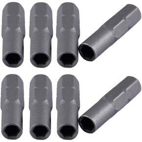 8 Pack Precision Bit Adapter Micro Bits to 1/4" Standard Hex Converter Outside 6.35mm To System 4mm Inside Shank Socket Screw Driver Adaptor Holder for Electric Drill Tool Screwdriver Set