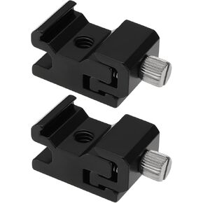 SING F LTD 2PCS Flash Cold Hot Shoe Bracket Mount Adapter with 1/4" Tripod Thread Aluminum Alloy Hot Shoe Adapter Mount Compatible with Most Flash Units