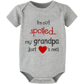 I'm Not Spoiled My Grandpa Just Loves Me Baby Clothes Short Sleeve Newborn Outfit Infant Romper
