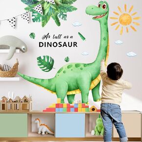 Large Dinosaur Wall Decals, SUNOYAR Removable Dino Footprint Wall Stickers for Kids Boys Baby, Self-Adhesive DIY Peel & Stick Watercolor Dinosaur Mural Decor for Nursery Bedroom Living Room