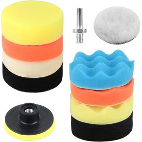 10-Pack Car Polishing Pads for Drill Polishing Pads for Drill Polishing Kit, 3 Inch Foam Polishing Pads,buffer polisher for drill，Fleece Pad Wax Buffer Drill Polisher Attachment with M10 Adapter
