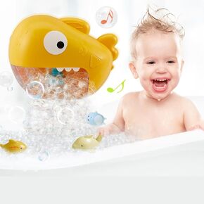 Bubble Machine Bath Toy Automatic Bubble Maker with Songs, 3 PCS Silicone Bath Toys for Babies 6-12 Months, Toddler Bath Toys Birthday Presents Bath Toys for Kids Ages 1-3 4-8