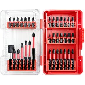 35 Pcs Screwdriver Bit Set, Hex Shank S2 1/4 Impact Driver Bit Set,Security Torx Bit Set With Magnetic Extension Bit Holder, Allen Wrench Drill Bit Set, Phillips,Slotted,Pozi,Square and Torx with Case