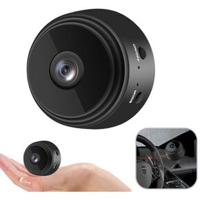 A9 Surveillance and Security Cameras, 1080P Home Mini Camera with Magnetic Back Cover, Compact Indoor Camera for Home Office Courtyard (Black)