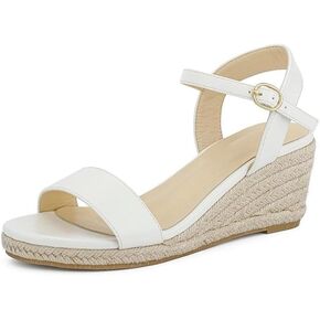 SO SIMPOK Espadrilles Wedge Platform Sandals for Women Ankle Strap Open Toe Sandals Casual Summer Shoes for Wedding Party Dress