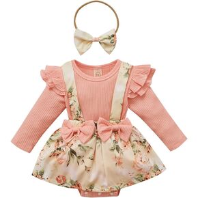 Infant Baby Girl Bodysuits Romper Lace Sweater Onesie Shorts Ruffle Long Sleeve Newborn Fall Winter Clothes