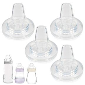Sippy Spout Nipples for MAM Easy Start Bottle,Easy Active Bottle and Glass Baby Bottles,Soft Silicone Sippy Cup Nipples,Variable Flow Conversion Nipple,6+ Months,4 Count