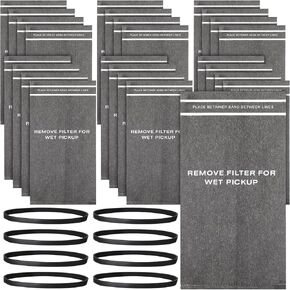 24 Pack 38737 Dust Filter Bags Replacement Compatible with Craftsman CMXZVBE38737/ 9-38737 2 to 2.5 Gallon Wet/dry Vacuums and Powerhead Bucket Vac Filter Bags Part with 8 Retaining Bands