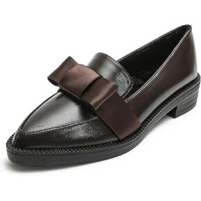Classic Women's Chunky Loafers Platform Comfortable Slip-On Dressy Business Casual Shoes with Bow