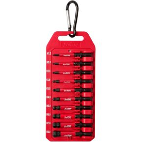 Impact Power Bit Set W/clip, hex ball end bit set H1.5-H8, 2 Inch Length, Industrial Strength, 1/4" Hex Shank