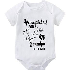 Hand Picked For Earth By My Great Grandpa In Heaven Baby Clothes Short Sleeve Infant Romper Newborn Outfits