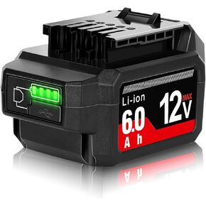 TenHutt 12V Replacement Battery for SKIL PWRCore 12 6.0Ah Lithium Battery with PWRAssist Mobile Charging