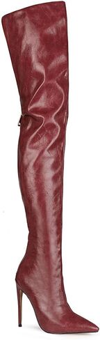 Thigh high boots for women striped Back zipper Burgundy Zebra Print Over the knee Sexy gold white pointed toe Cow Print leopard Magenta stiletto heel in Saudi Arabia