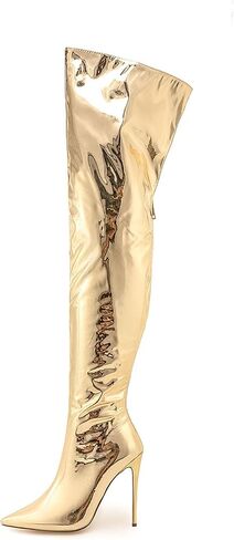 Thigh high boots for women striped Back zipper Burgundy Zebra Print Over the knee Sexy gold white pointed toe Cow Print leopard Magenta stiletto heel in Saudi Arabia