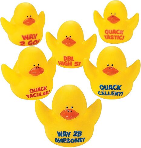 Fun Express Motivational Rubber Duckies – Fun & Engaging Positive Reinforcement Toys for Kids – Perfect for Classroom Rewards Party Favors Learning Activities & Encouraging Good Behavior – 12 Pieces in Saudi Arabia