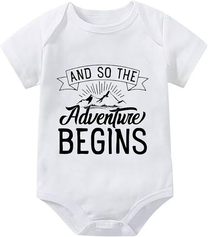 And So The Adventure Begins Pregnancy Announcement Newborn Outfit Short Sleeve Baby Boy Bodysuit in Saudi Arabia