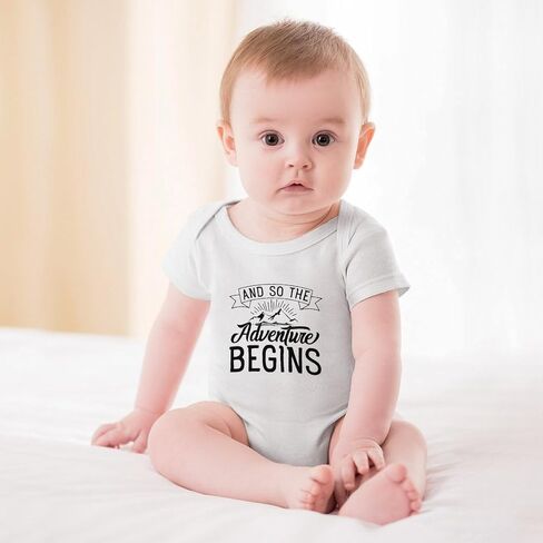And So The Adventure Begins Pregnancy Announcement Newborn Outfit Short Sleeve Baby Boy Bodysuit in Saudi Arabia