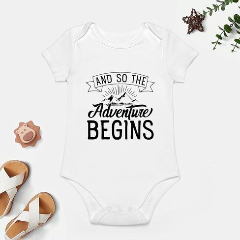 And So The Adventure Begins Pregnancy Announcement Newborn Outfit Short Sleeve Baby Boy Bodysuit in Saudi Arabia