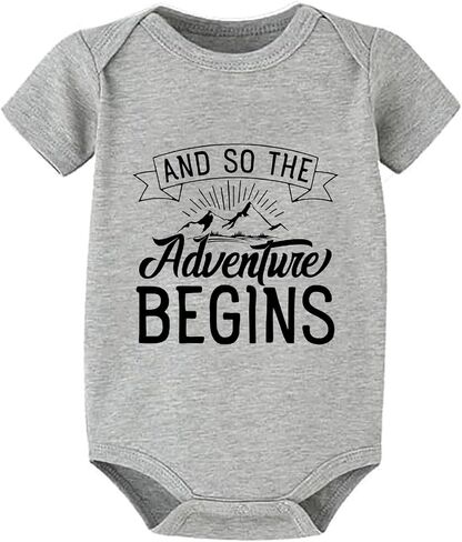 And So The Adventure Begins Pregnancy Announcement Newborn Outfit Short Sleeve Baby Boy Bodysuit in Saudi Arabia