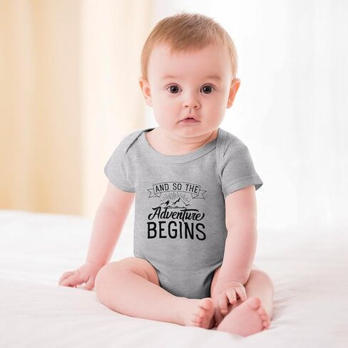 And So The Adventure Begins Pregnancy Announcement Newborn Outfit Short Sleeve Baby Boy Bodysuit in Saudi Arabia