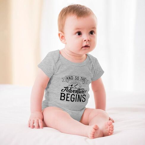 And So The Adventure Begins Pregnancy Announcement Newborn Outfit Short Sleeve Baby Boy Bodysuit in Saudi Arabia