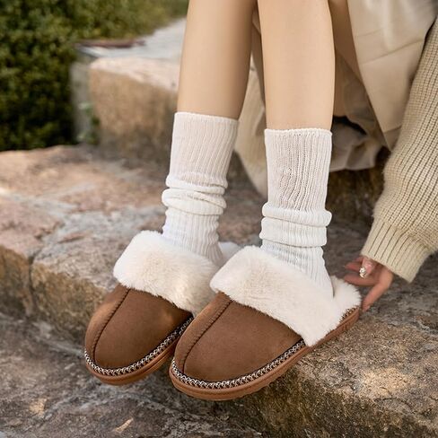 Women's Fuzzy Memory Foam Slippers Fluffy House Slippers Indoor and Outdoor Warm Gifts Trendy Anti-Skid House Shoes in Saudi Arabia