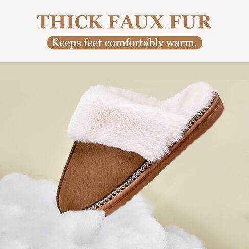Women's Fuzzy Memory Foam Slippers Fluffy House Slippers Indoor and Outdoor Warm Gifts Trendy Anti-Skid House Shoes in Saudi Arabia