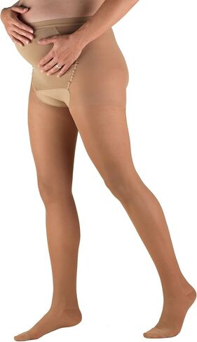 NuVein NuVein Sheer Maternity Compression Pantyhose, 8-15 mmHg Support, Lightweight Denier Nylons, Beige, Medium in Kuwait