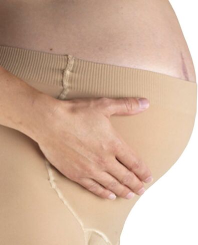 NuVein NuVein Sheer Maternity Compression Pantyhose, 8-15 mmHg Support, Lightweight Denier Nylons, Beige, Medium in Kuwait