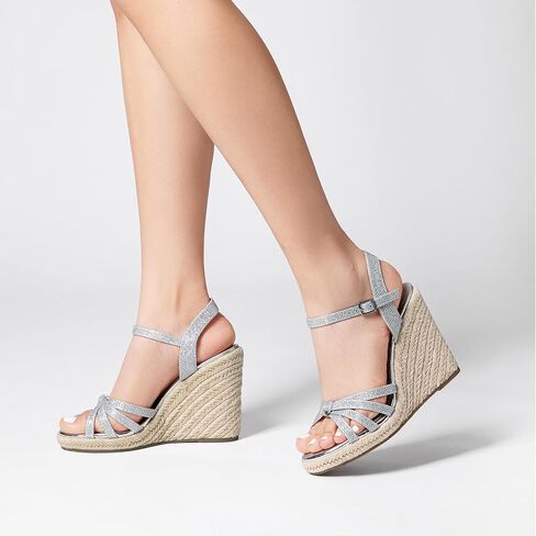 DREAM PAIRS Wedge Sandals for Women Dressy Summer, Platform Espadrille Strappy Casual Braided Heels Comfortable with Open Toe and Ankle Strap in Kuwait