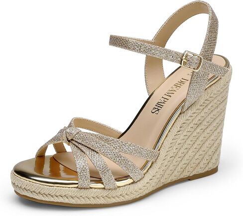 DREAM PAIRS Wedge Sandals for Women Dressy Summer, Platform Espadrille Strappy Casual Braided Heels Comfortable with Open Toe and Ankle Strap in Kuwait