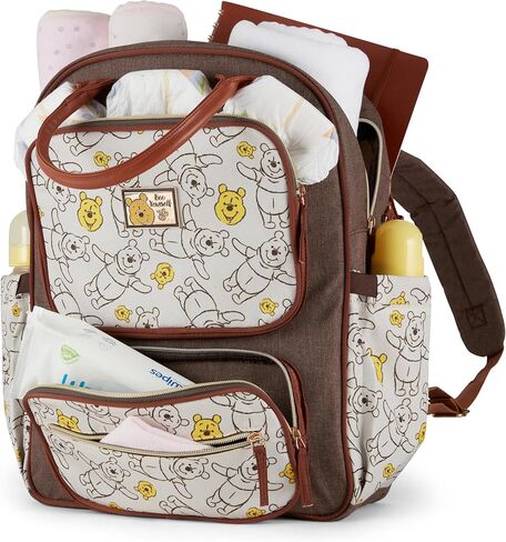 Disney Unisex Baby Travel Diaper Backpack| 16-Inches Height Multi-Functional Bag, Winnie The Pooh Double Handle 2, Extra Large in Kuwait