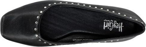 Corkys Footwear Just in Time Flats Black with Cushioned Insoles, Eye-Catching Stud Embellishments, Sophisticated Square Toe Design - Chic and Comfortable in Saudi Arabia