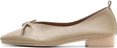 LIURUIJIA Women's Slip On Bowknot Ballet Flats Square Toe Lightweight Casual Dressy Comfortable Work Low Heels Retro Dress Shoes in Kuwait