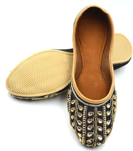 Chandrakala Bridal Mojaris for Women Flats Punjabi Jutti Pink (WF150-P) in Saudi Arabia