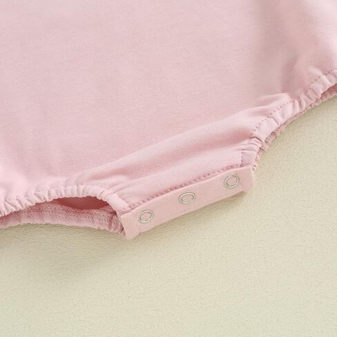 فتيات الأطفال حديثي الولادة فتيات عيد الفصح قصير الأكمام بأكمام قصيرة بوببل رومبير تطريز التطريز مع عقال العائلة (بيني الوردي ، 12-18 شهرا) in Kuwait