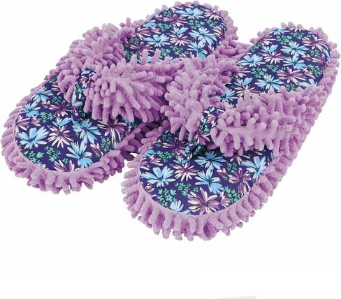 Snoozies Fuzzy Flip Flop Slippers for Women Indoor, Washable Fluffy Thong Slippers for Spa Day, Comfortable Open Toe House Slippers with Printed Footbed and Non-Skid Sole, Spa Gifts in Kuwait