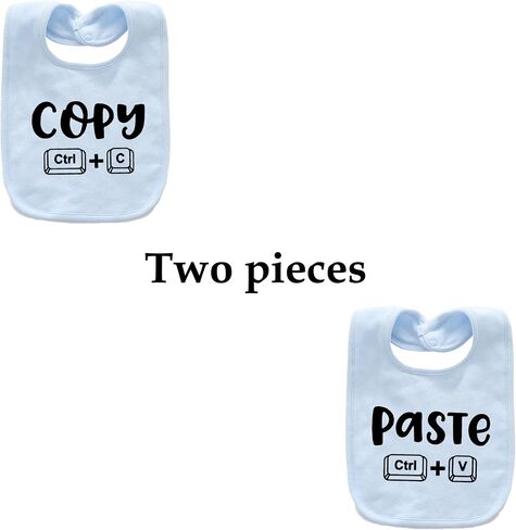 2-Pack Baby Twins Bibs Copy Paste Soft Cotton Matching Feeding Bib Twin Newborn Infant Boys Girls in Saudi Arabia