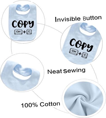2-Pack Baby Twins Bibs Copy Paste Soft Cotton Matching Feeding Bib Twin Newborn Infant Boys Girls in Saudi Arabia