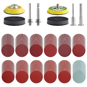 240pcs 2inch Sanding Disc for Drill Grinder Rotary Tools Drill Sanding Attachment with 2Pcs 1/8"&1/4" Shank Backer Plate, Sanding Pads Includes 80-3000 Grit, Die Grinder Accessorie